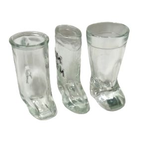 Set of 3 Shot Clear Glasse Boot Shaped Shot Glasses